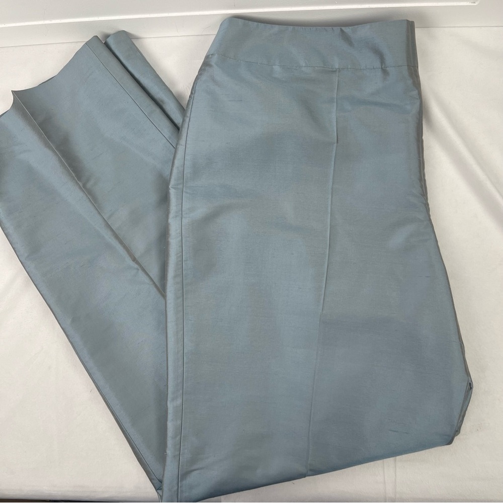 Talbots NWT Pure Silk Blue Gray Dress Pants Women’s Size 16